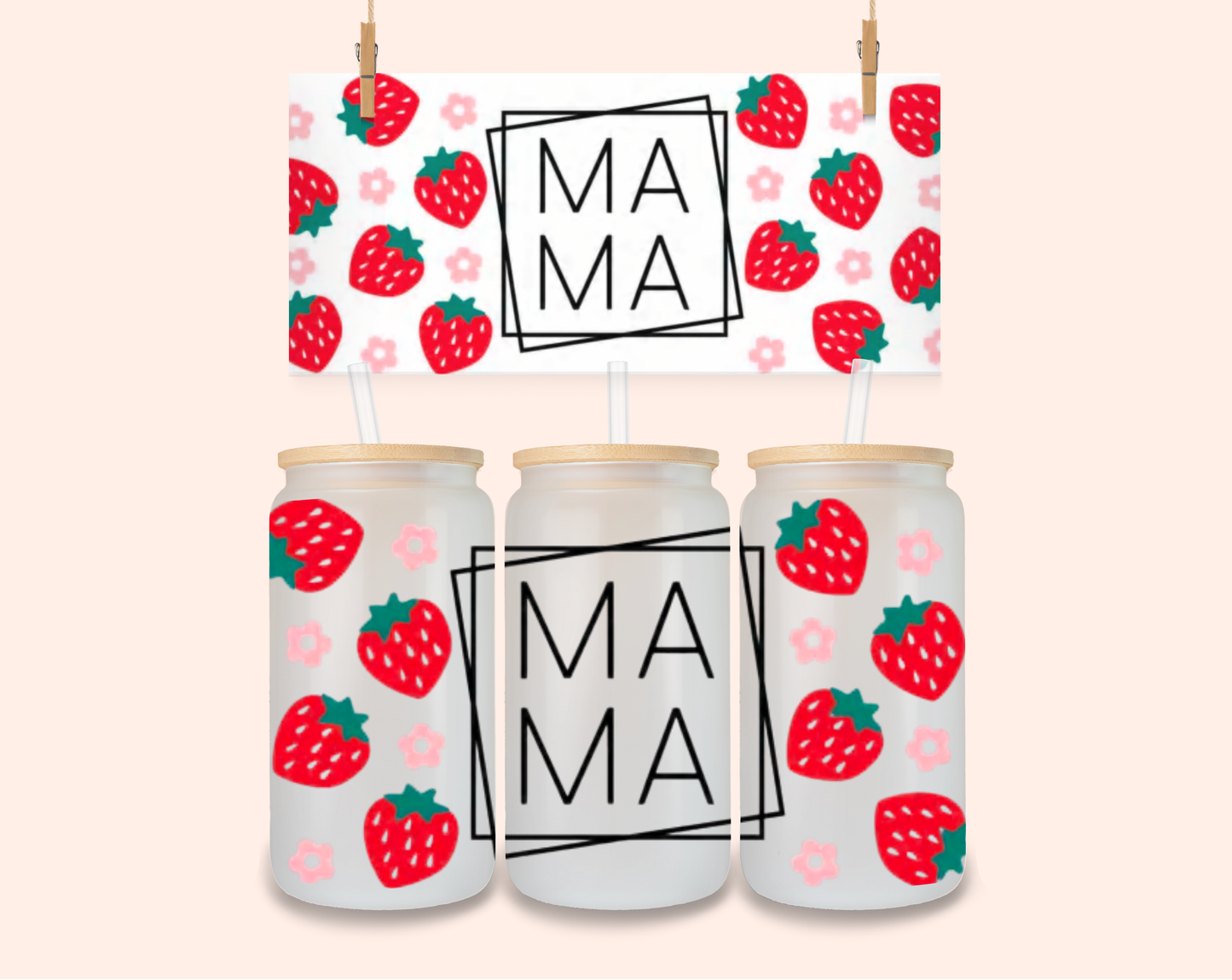 Strawberry Mama UV DTF 16 Oz