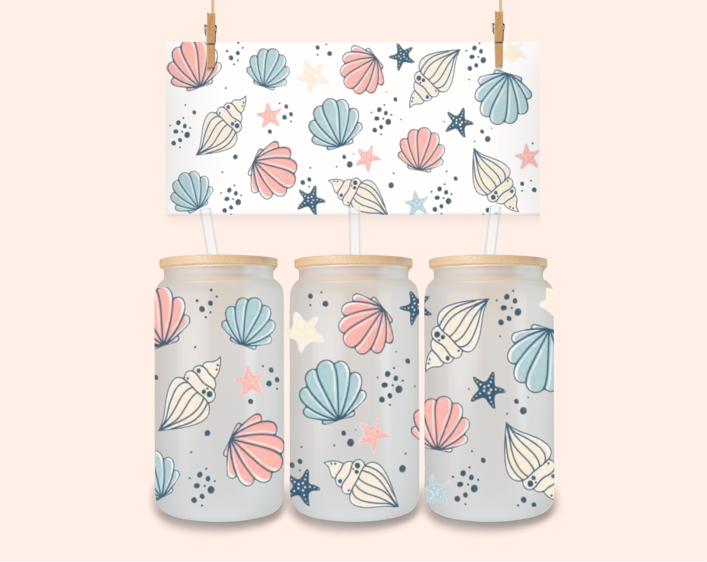 Seashells UV DTF 16 Oz
