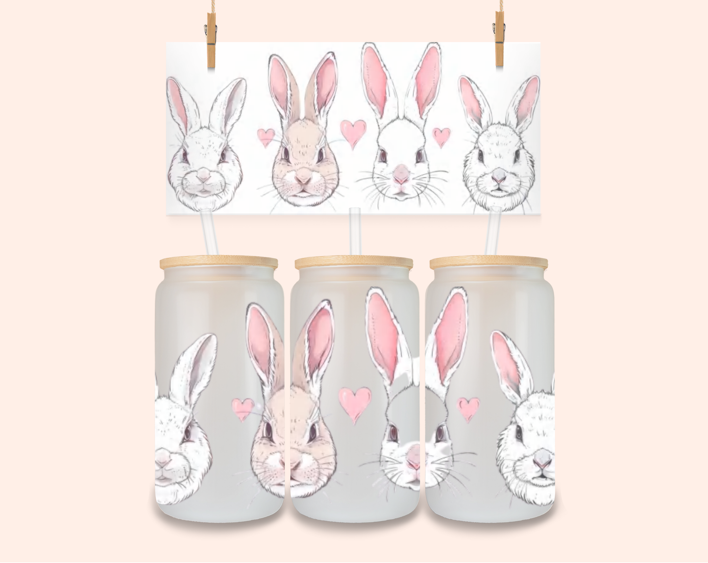 Bunny heads UV DTF 16 Oz