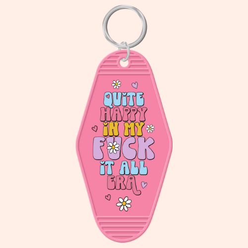Quite happy era motel keyring
