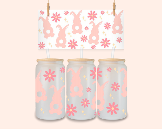 Flowers and bunnys UV DTF 16 Oz