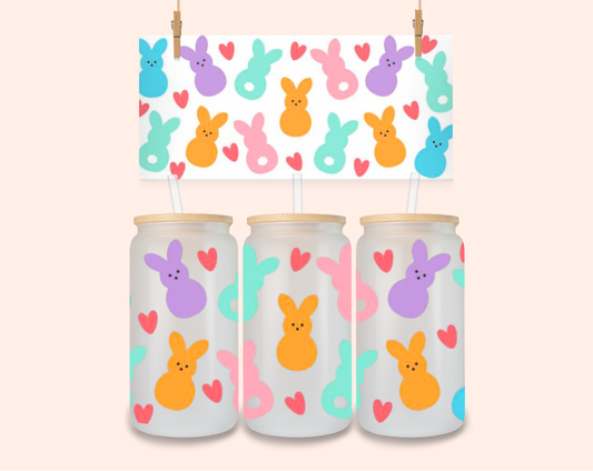 Peeps and Hearts UV DTF 16 Oz