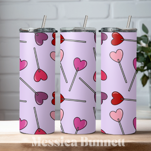 Heart lolly purple Tumbler