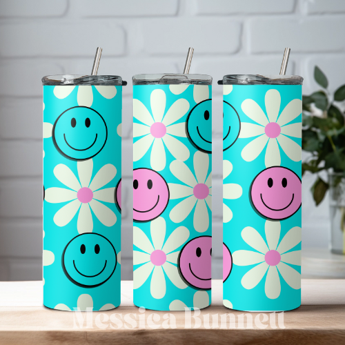 Retro Blue flowers Tumbler