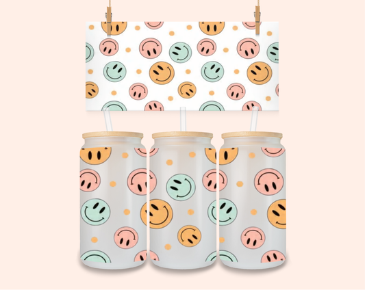 Smiley Print UV DTF 16 Oz