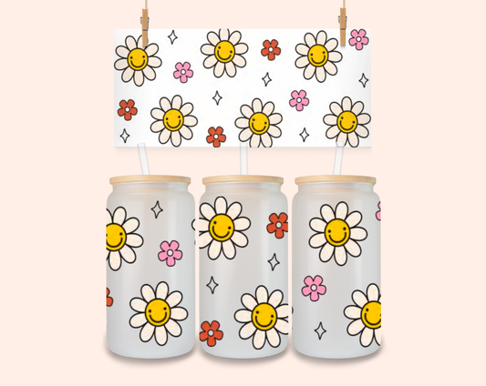 Flowers and smiles UV DTF 16 Oz