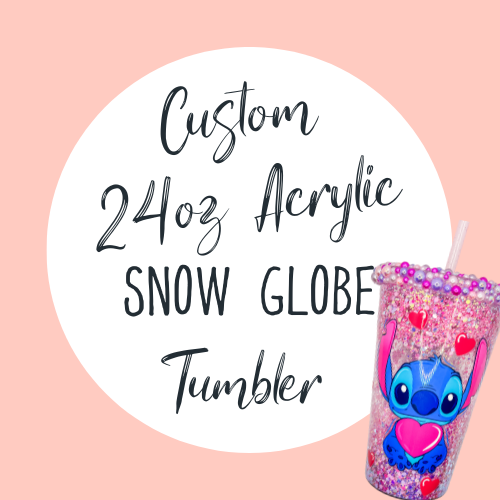 Custom 24oz acrylic Snow Globe tumbler