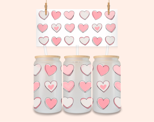 Hearts UV DTF 16 Oz