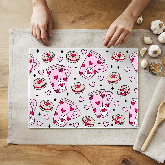 Tea and biscuits cutting board