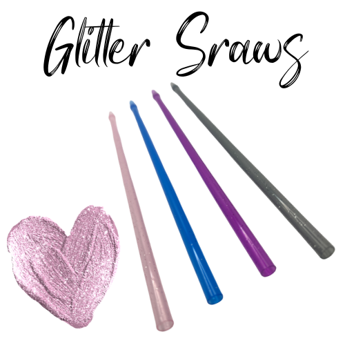 Glitter plastic straw