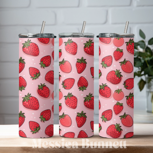 Pink Strawberries Tumbler